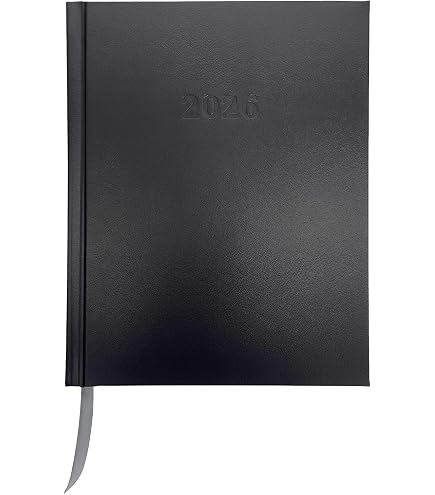 2026 A4,Day To Page,Black Diary Hardback Full Page Sat & Sunday Business