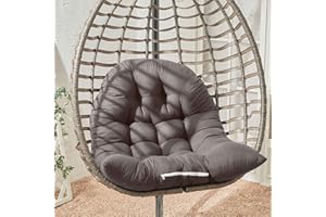 Warmiehomy Coussin de chaise en rotin épais pour balancelle à suspendre - Pour jardin, intérieur et terrasse - 116 x 80 x 15 cm - Gris foncé (coussin uniquement)