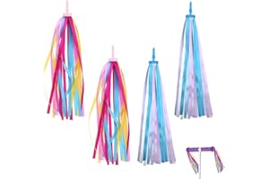 WACH AUF 2 Paires Enfant Vélo Rubans Multicolores, D'enfants de Banderoles de Vélo, Vélo Guidon Banderoles, Banderoles de Guidon, Accessoires De Vélo pour Enfants