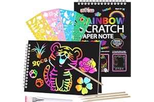 OFFCUP Scratch Magic Drawing Art Paper per Bambini, Educational Craft Set di 2, Giocattoli - Regalo di Natale per Ragazzi e Ragazze