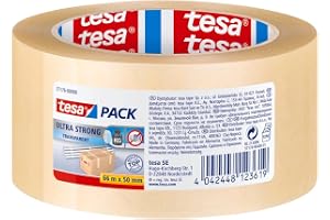 tesa Ultra Strong PVC-tejp - för säker förslutning, förpackning av tunga kartonger och buntning - hög slitstyrka - transparen