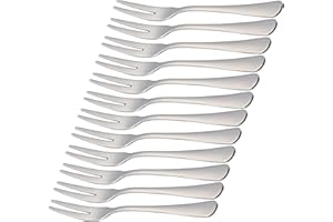 ETREXONLINE 12 Fourchettes à Apéritif, Fourchettes à Cocktail, Fourchette à Dessert, Fourchettes à Fruits, 15x1,35 cm en Acier Inoxydable 18/0 Design Simple et Élégant