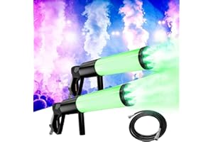 MYTUEETP Pistolet à Fumée CO2, 2 Piece Machine à Fumée pour Soiree, 6 LED RGB Beads, pour Bar, Soirée, Spectacle Musical, Halloween, Noël