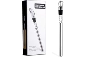 Velaze Raffreddatore per vino in acciaio inox con beccuccio versatore, tappo per bottiglia, decantatore, cavatappi, funzioni 3 in 1, ideale per champagne, whisky e vino rosso