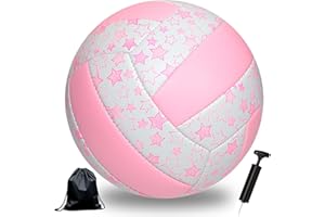 Bibykivn Palla da Pallavolo,Pallone Beach Volley,Soft Touch Volleyball per Interni ed Esterni,Pallavolo per Spiaggia Palestra Addestramento,Articolo Con Zaino e Borsa a Rete Con Pompa,Taglia 5