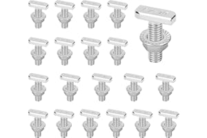 SMLOPLOM Set di 20 viti M8 T e 20 dadi esagonali M8, in acciaio inox, per industria, montaggio di mobili, ingegneria meccanica, argento