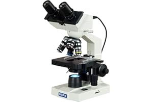 OMAX - MD82ES10 Microscope numérique LED 40X-2000X avec caméra intégrée 1,3MP et scène mécanique Double Couche Compatible avec Windows et Mac