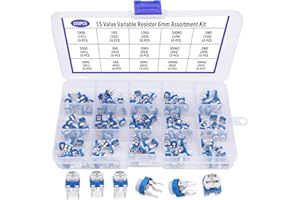 Taiss/15 Wert Einstellbarer variabler widerstand 100 Ohm-2 M Ohm 6mm Potentiometer Kit Sortiment Box Kit für die Computerindustrie DWJ-120P