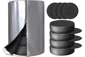 ZATOOTO Torba na opony, wytrzymała ochrona opon, przechowywanie opon z wodoszczelnym zamkiem błyskawicznym, wodoszczelna osłona na opony z 4 matami filcowymi, 72 x 117 cm