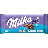 Milka, Bubbly, Tavoletta di Cioccolato al Latte con Morbido Cuore al Cacao, 100% Latte Alpino, Cacao Sostenibile, 90g