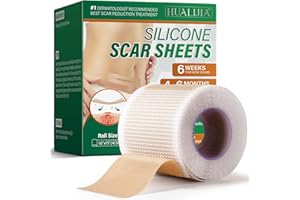 PLOBRT Silicone Scar Tape, Silicone Scar Sheets(1.6" x 75" Roll-1.9M), Medical Grade Scar Tape, Reusable Silicone Tape for Surgical Scar, C-Section, Keloid