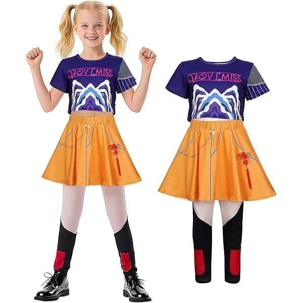 Costume Cosplay Kpop Pour Fille - Haut Et Bas Assortis - Couleurs Vives, Motifs Tendance - Pour Halloween, Fête, Carnaval