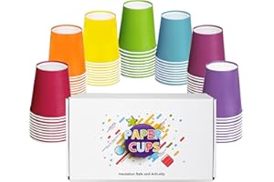 ENSINE 70 Vasos De Papel, Rainbow Party Cups 7 Colores, Vasos De Papel De 9 Onzas Para Bebidas Calientes Y Frías, Vasos De Papel Para Fiestas De Navidad
