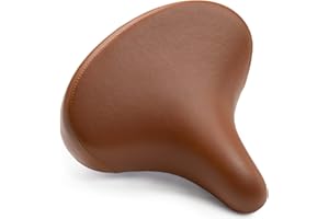 Bikeroo Wide Cruiser Saddle - Comfort Seat Fits Indoor & Outdoor Bicycles - Steel Spring & Elastomer Suspension - Memory Foam