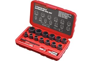 GETLITOOL 13PC Juego de Extractores de Tuercas Rotas 8-19mm de Acero al Cromo-Molibdeno 42CRMOcon Barra Adaptadora Eléctrica Barra Eyectora Adaptador 1/2 ''Adaptador 1/4''
