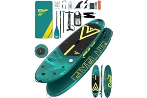 FIVELAKE Tavola gonfiabile per adulti, 335 cm, con accessori per paddleboard SUP, pagaia regolabile, pompa, zaino da viaggio, guinzaglio, borsa impermeabile