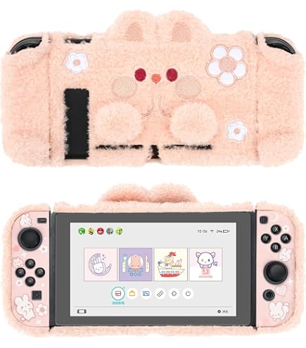 GeekShare Cute Plush Protective Case Compatible with Nintendo