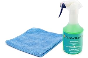 Tesvolution® Tesla Model 3 / model Y do pielęgnacji wnętrza samochodu – specjalnie do foteli Tesla, deski rozdzielczej i tapicerki drzwi, wegańska skóra z środkiem czyszczącym i ściereczką z