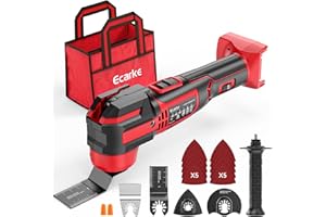 Ecarke Brushless Oscillating Multi-Tool – Compatible with Milwaukee 18V Batteries, 21,000 OPM, 6-Speed Variable Control, 4.5° Cutting Angle, Multitool with LED Work Light (NO Battery)