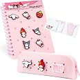 Hello Kitty Set Papeterie Fille - Carnet A5 Personnalisable, Trousse Kawai Et Épingles - Cadeau Ado