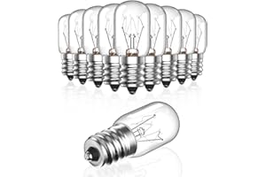 Bonlux Lampadina per Lampada di Sale Himalayano E14 10W Dimmerabile Lampadina Forno 300 Gradi Lampadine Piccole Attacco Piccolo per Frigorifero,Frigo,Cappa Aspirante,Microonde, Luce Bianca calda 2700K
