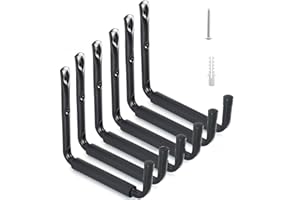 FIAMER Crochet de rangement géant robuste pour garage avec protection EVA, support mural utilitaire pour planche de surf, échelle, kayak, échelles, outils, vélos,