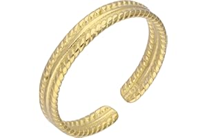 jewellerybox Sterlingsilber in Gold getaucht Gerippt Einstellbar Midi Zehenring