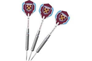 FOCO Officially Licensed Football Club Hammers FC Steel Tip Brass Darts Set, Blue, Claret (D1429) 22g
