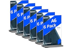 QWORK® 6 sztuk akrylowy uchwyt na menu stołowe - A6 - na plakat Menu Broszura w biurach, sklepach, hotelach, restauracjach, targach, weselach