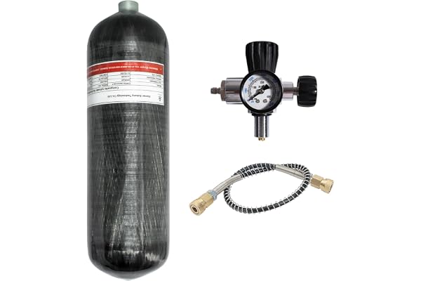 TUXING 4500psi kolfiber luft tank 6.8L (tom flaska) och Pcc paintball påfyllningsstation med tryckmätare ventil, Scuba tank, Pcc tank med regulator mätare för PCP spel