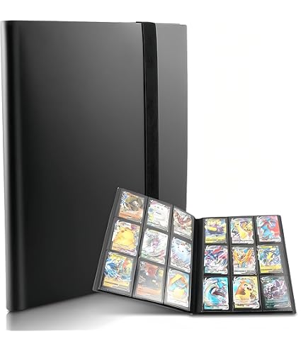 JUSONEY Sammelkarten Album - 160 Pockets Sammelalbum 20 Seiten Pro 4 Pocket mit Wasserdichte Blau Buchdeckel Perfekt zum Sammeln von Karten für MTG