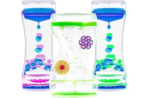 SIRECAL Liquid Motion Bubble Timer Sensory - 3Pcs Water Timer Fidget Toy Liquid Hourglass Timer Calming Desktop Toys for Kids Adults Classroom Home Office