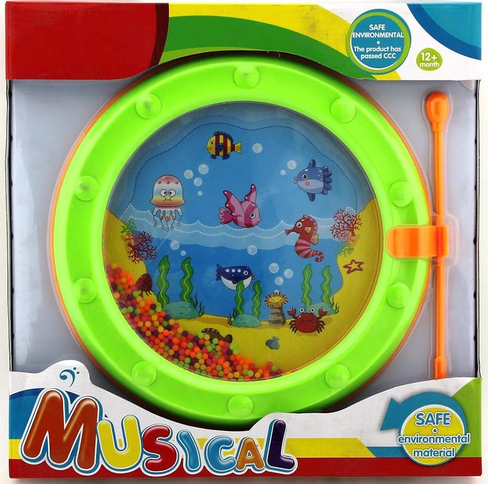 Boncuklu Yeşil Mini Davul Ws204
