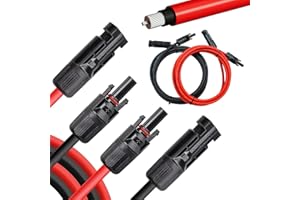 Coomoors Solarkabel Verlängerung 4mm² 2 x 3m(3m rot+3m schwarz) Solarkabel Profi Solarkabel für Solarpanels für Photovoltaik Kabel für Solarkraftwerk IP68 wasserdichter Stecker