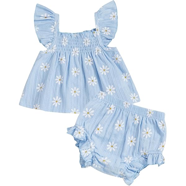 Ensemble 3 Pièces Pour Bébé Fille Avec Haut à Volants Et