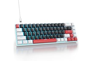 SbocKeeb 65% Teclado Mecánico，Teclado Gaming 60 Mini 68 Teclas con Cable, Retroiluminado LED, Diseño QWERTY Americano para Laptop y PC, Gamers