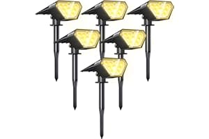 ‎BILING Biling Solarstrahler für Außen Garten, 12 LED-Birnen Gartenbeleuchtung Solar, 2-in-1 Solarlampen für außen, IP67 Wasserdicht Solarbetriebene Lichter für Terrasse, Hof, Garten (6 Stück)
