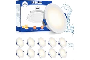 Leselux Spot LED Encastrable Dimmable Avec Variateur, 10x IP65 Spots Etanche Salle de Bain Extra Plat 35mm, 6W Spot de Plafond 220V 4000K Blanc Neutre 450LM, Pour Cuisine Couloir Chambre