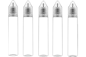 Chubby Gorilla V3 Slim 30ml PET Plastic Unicorn Bottles for Liquids, Oils and E-Liquid - Empty Dropper Bottles - 10x 30ml (Clear Bottle with Clear Cap)