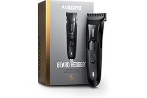‎MANSCAPED REFINING THE GENTLEMAN Der The Beard Hedger® von MANSCAPED®, Barttrimmer/Bartschneider, 20 Längeneinstellungen, T-Klinge aus Edelstahl für präzises Trimmen, 60 Minuten kabellose Laufzeit, Wasserdicht
