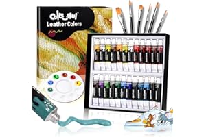 Colorful Acrylic Leather Paint for Shoe Painting- 24 Colors Leather Paint for Bag & Wallet Decor, Leather Jacket Care, Crafts DIY & Customizing Leather Projects