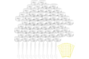 LOOHAOC 100 botes vacíos de 3 g/3 ml para cremas líquidas, con tapa de rosca, pequeños frascos de muestra, para muestras líquidas, cremas en polvo