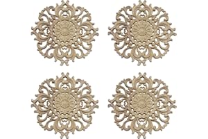 ETERSPR 4 Piezas Adornos de Madera Vintage para Muebles, Talla de Esquina para Paredes, Armarios y Ventanas