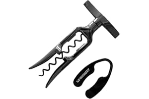 LE CREUSET Screwpull Set Sacacorcho y cortacápsulas de Mesa GS-100, Color Negro