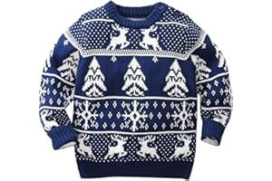 JUIYNIZT Baby Mädchen Jungen Langarm Sweater Weihnachtspullover Strickjacken Gestrickt Weihnachtshirsch Strickpullover Herbst Winter Pullis
