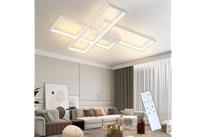 Mursche LED lampa sufitowa ściemniana nowoczesna lampa sufitowa - biała lampa do salonu z pilotem 65W Geometric Design Metalowa lampa sufitowa do salonu, sypialni, przedpokoju i biura