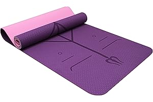 Konsoa Tappetino Yoga in TPE Ecologioco Doppio Strato Antiscivolo Alta Densità Materassino Tappeto Allenamento Fitness Aerobica Palestra Ginnastica Dimensione 183 x 61 cm con Custodia