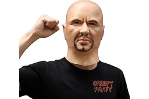 CreepyParty Máscara de Cabeza Humana de Fiesta de Traje Lujo de Halloween de Novedad Big Bad