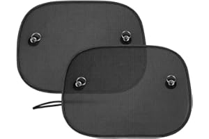 MAGNESIS AumoToo, 2 Pack Car Side Window Sunshades Universal Harmful UV Rays Sun Glare Heat Blocking for Baby Kids Pets, 44cm*36cm (Suction cup Stick)