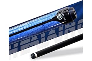KHEALING Queue de billard en fibre de carbone, tête de 11,8 mm, 500 à 500 g (sans vis lestées), billard, 1/2 droite, adaptée pour les jeux de ballon/noir huit, neuf balles
